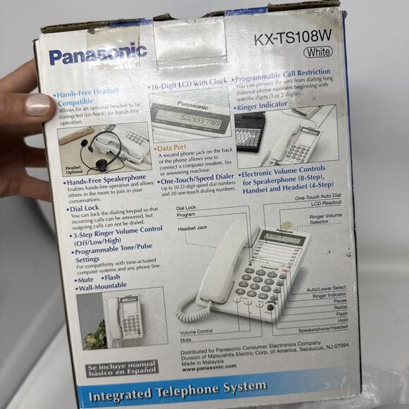 PANASONIC KX-TS108W ANALOG TELEPHONE New In Open Box - Picture 8 of 8